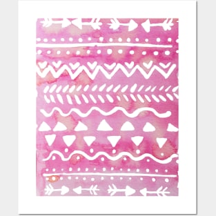 Loose bohemian pattern - pink Posters and Art